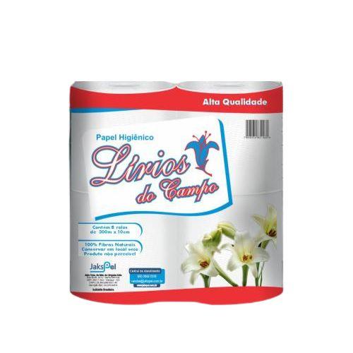PAPEL HIGIÊNICO LIRIOS DO CAMPO 08X500 100% CELULOSE - JAKSPEL 